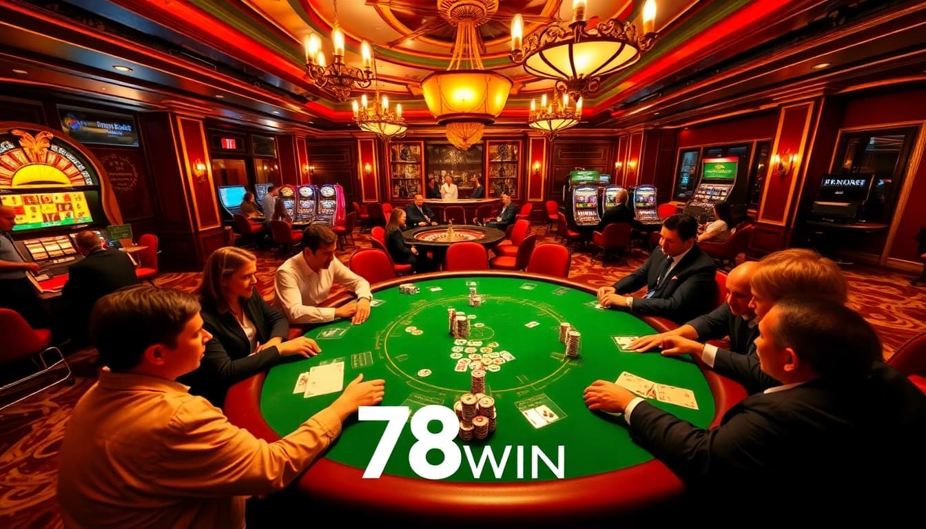 Experience thrilling poker action at https://78win.productions/ with glamorous players and vibrant chips.
