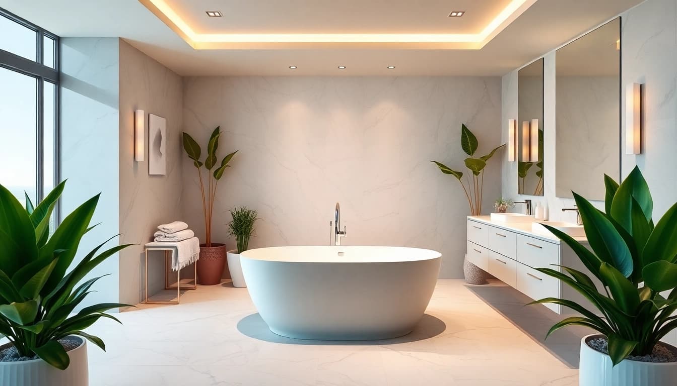 Transforming restrooms with expert bathroom remodeling contractor services in a modern setting.