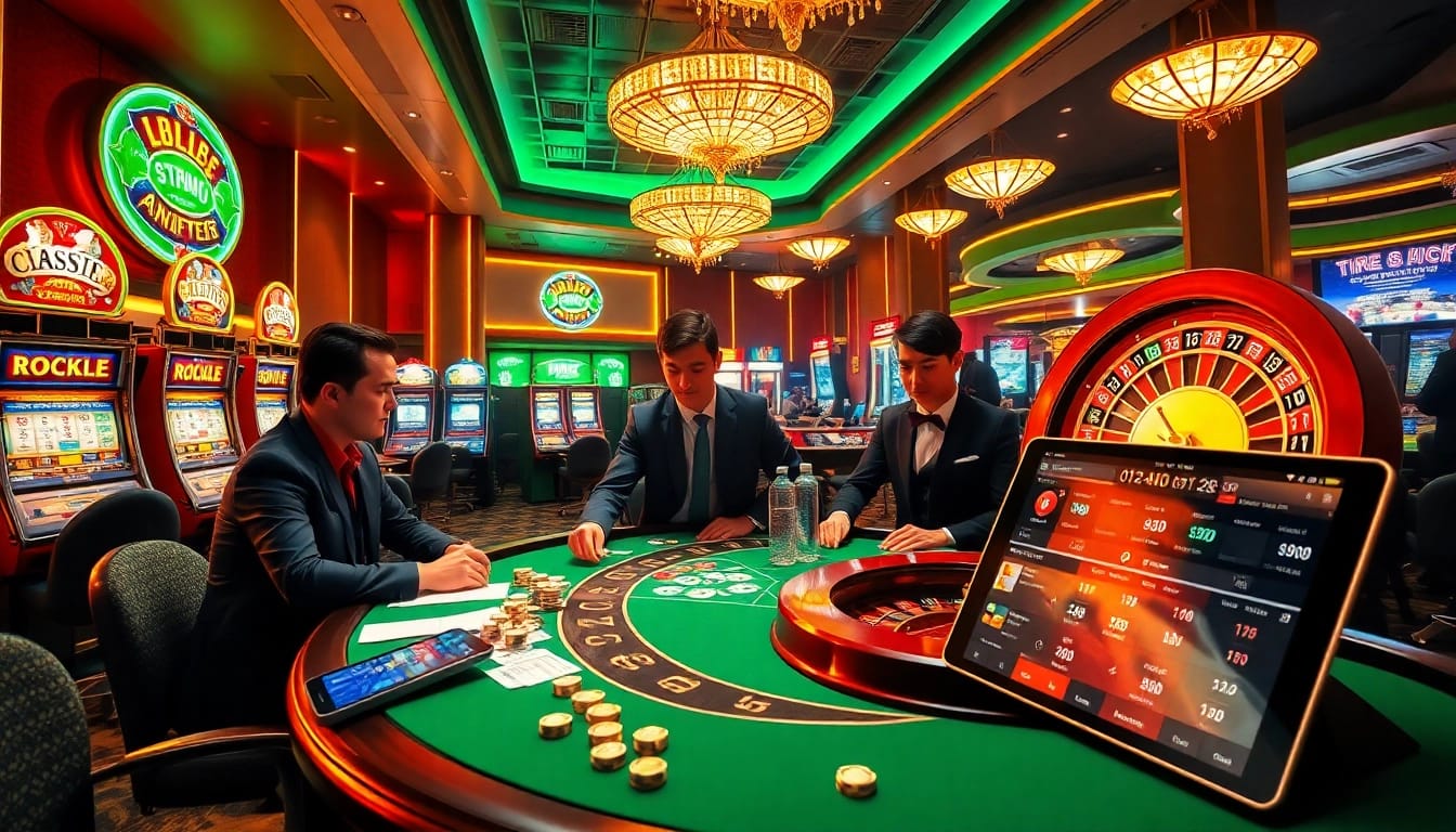 Experience thrilling gameplay at https://rr88it.com/ with vibrant casino scenes showcasing poker, roulette, and slots.
