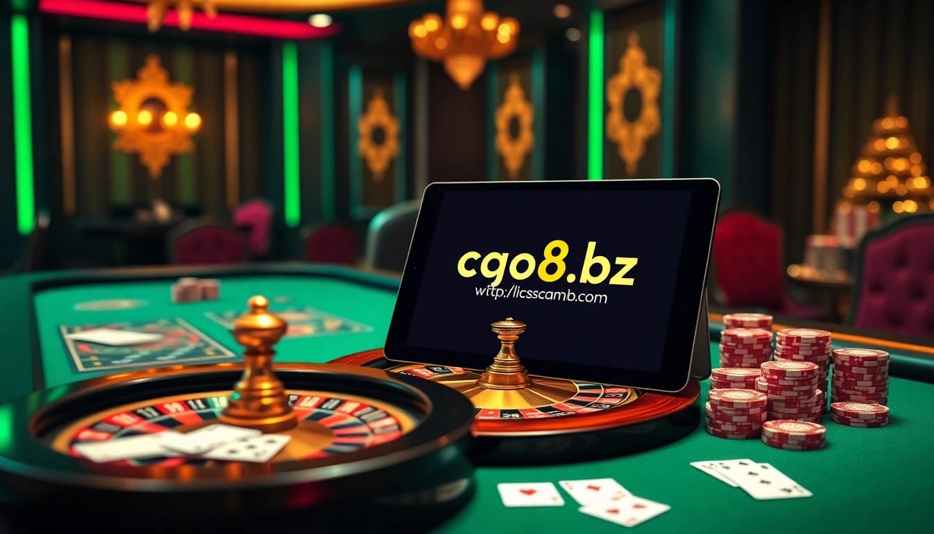 Experience the thrill of online gaming at https://go8.bz/ with vibrant casino visuals featuring roulette and poker.