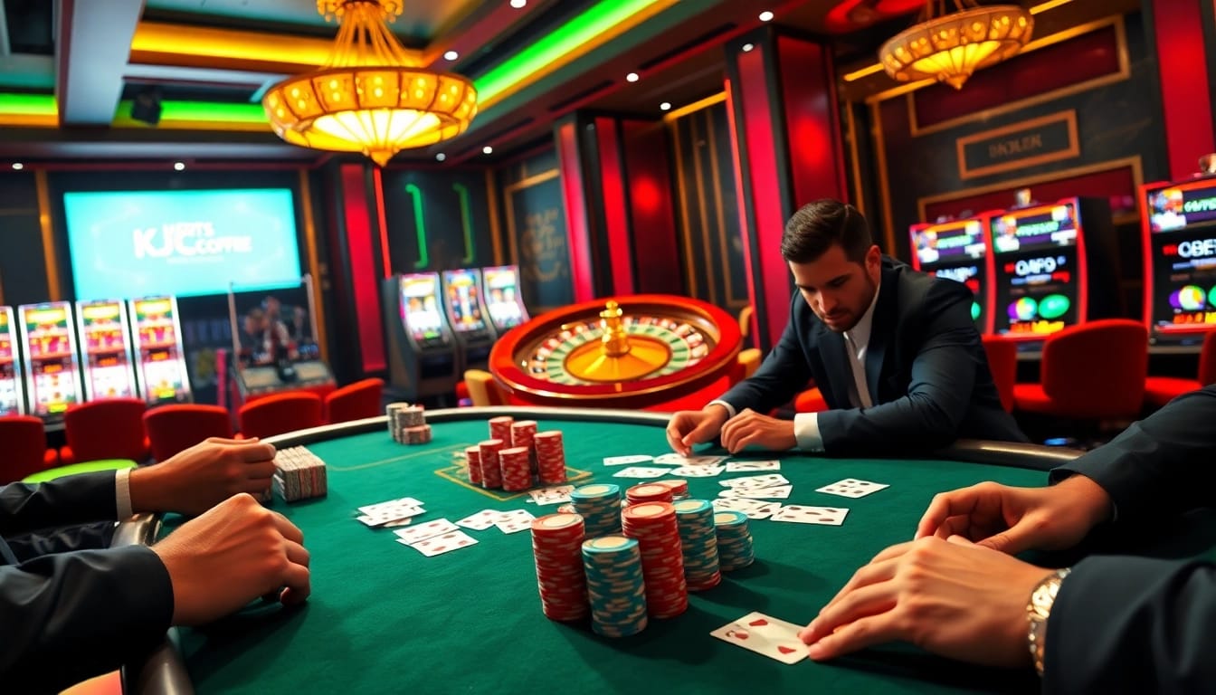 Experience the thrill of high-stakes gambling at KJC's premier online casino with vibrant tables and exciting games.