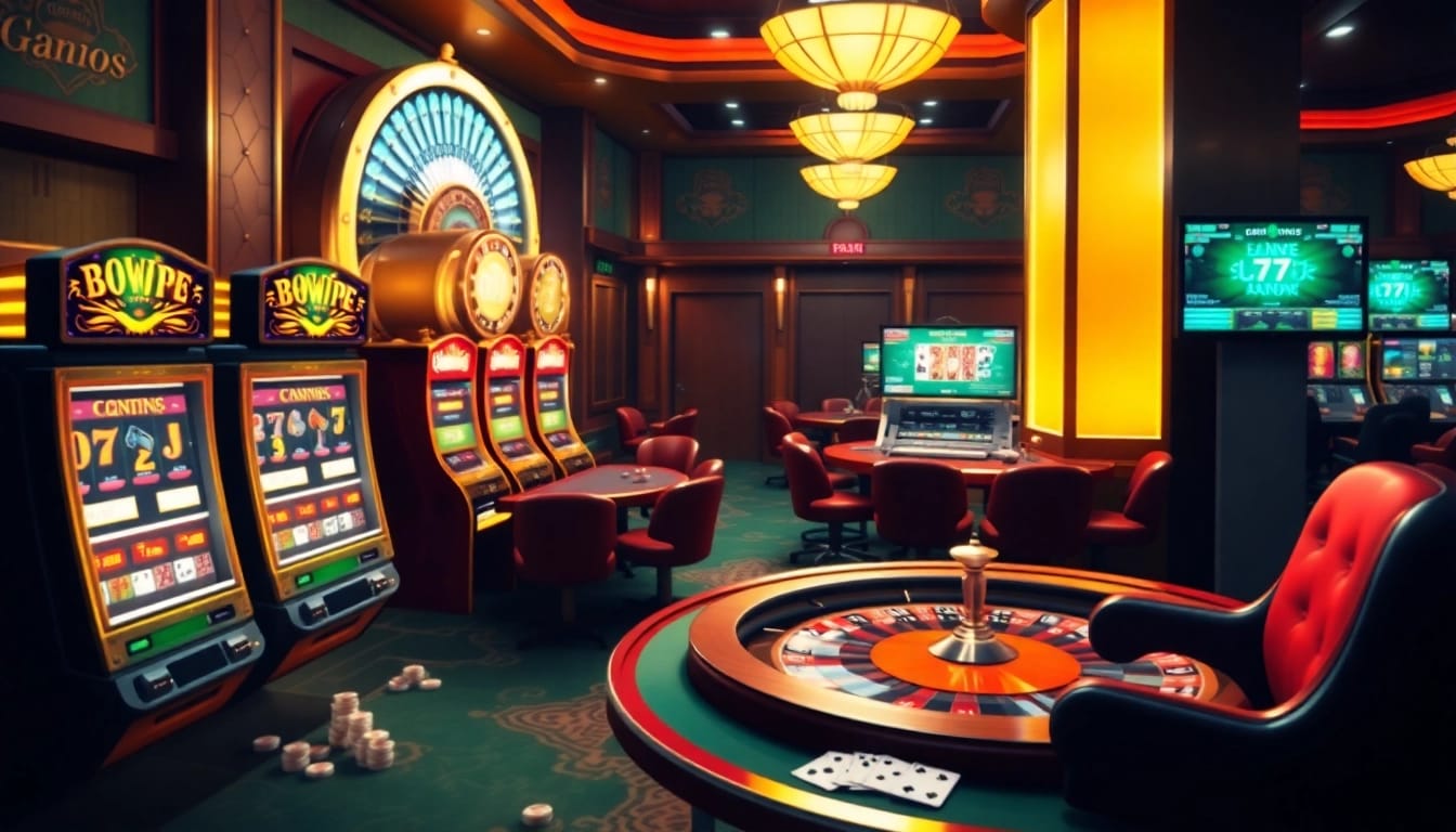 Experience the excitement of gambling at https://rr88ez.com/ with vivid casino visuals, including poker tables and slot machines.