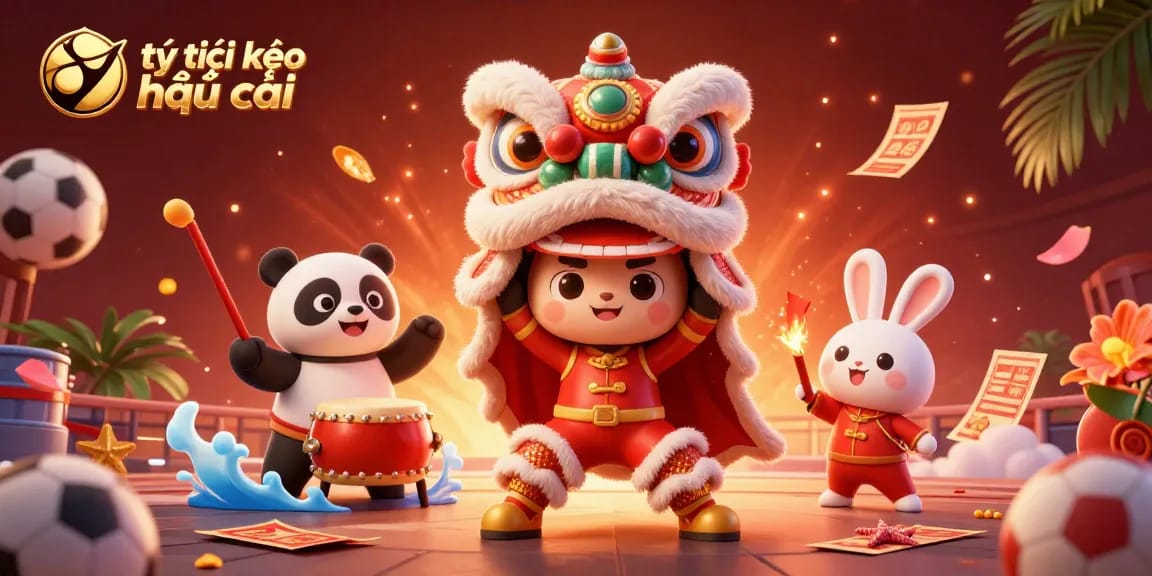 Engage with tỷ lệ kèo nhà cái through this vibrant sports betting scene featuring dynamic cartoon elements.