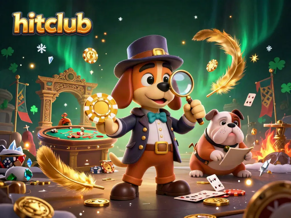 Join the adventure at hitclub, uncovering clues, poker chips, and treasures in this vibrant casino scene.