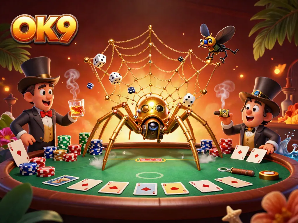Capture the excitement of online gambling with OK9's steampunk-centric casino scene.