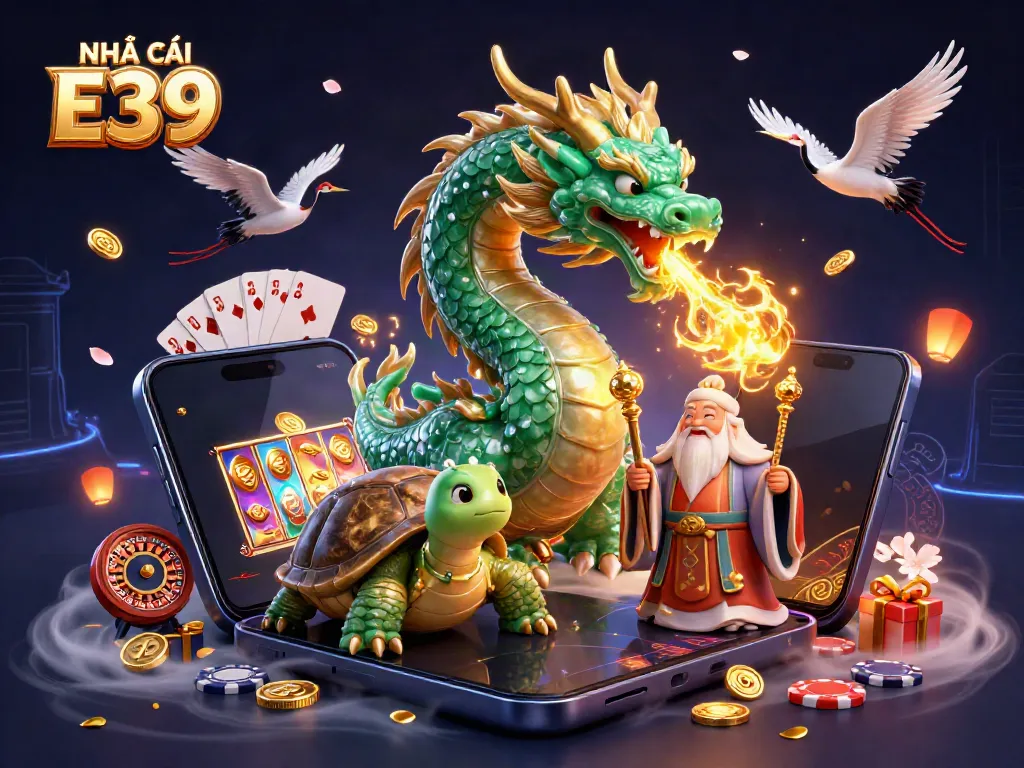 Experience thrilling gameplay with NHÀ CÁI E39, featuring a mystical dragon, vibrant slot games, and more.