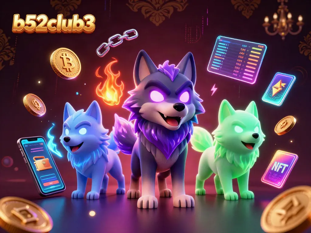 Engage in thrilling gaming action at b52club3 with a dynamic crypto casino scene featuring vibrant elements.