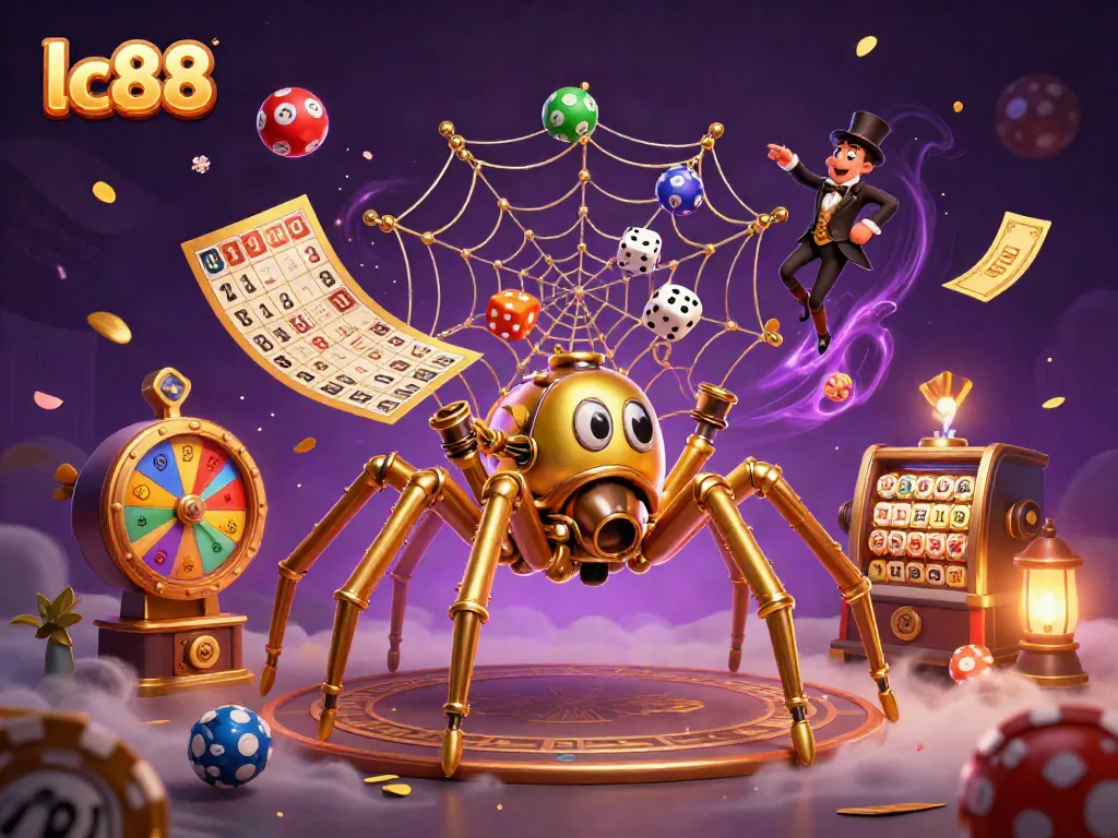 Experience lc88's vibrant casino adventure with playful, animated characters and gambling elements.