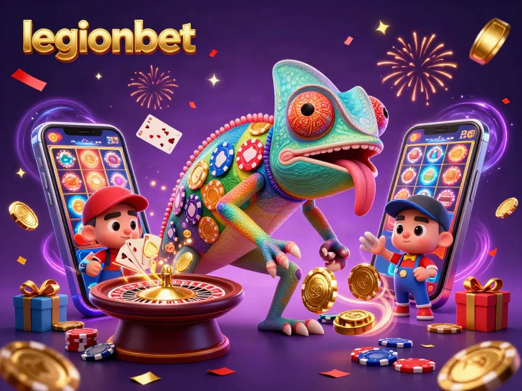 Experience captivating gameplay at legionbet casino with a vibrant chameleon and thrilling slot action!