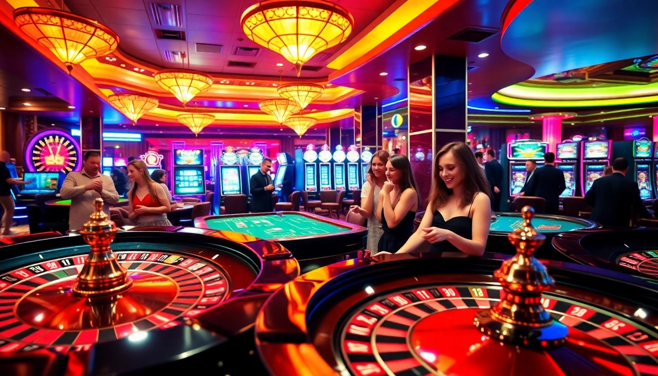Exciting casino atmosphere at https://bet88b.us.com/ with players engaged in roulette and poker games.