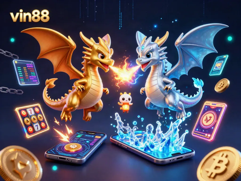 Play thrilling games at vin88 with dragons, coins, and electrifying casino elements.