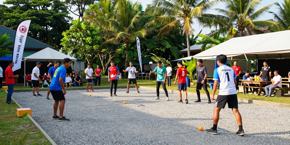 FOPI Kota Bitung petanque tournament scene showcasing vibrant community engagement and sportsmanship.