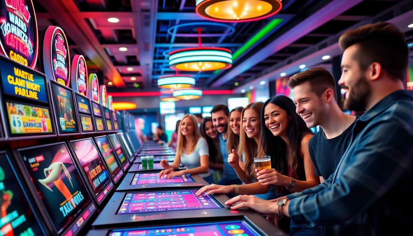 Enjoying the vibrant casino atmosphere at https://talkprep.org/ with diverse players celebrating their wins.
