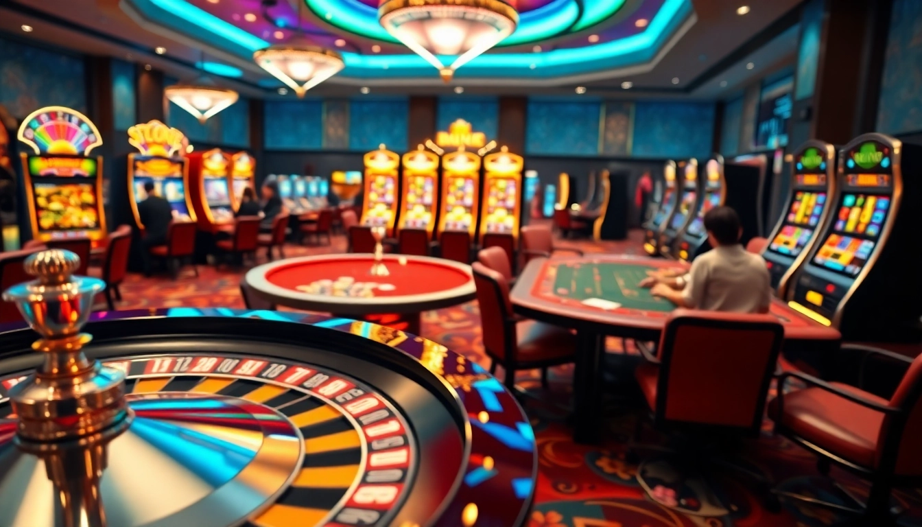 Experience the thrill of gaming at https://jun88pl.com/ with vibrant casino tables and spinning roulette.
