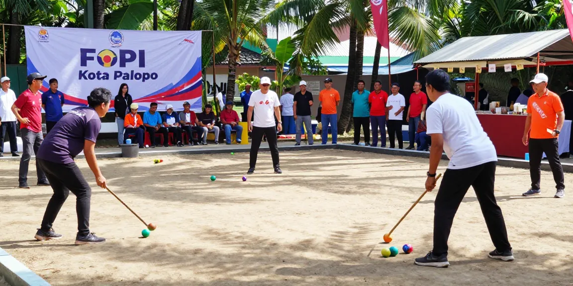 Community petanque match at FOPI Kota Palopo event showcasing local sports pride at fopikotapalopo.org