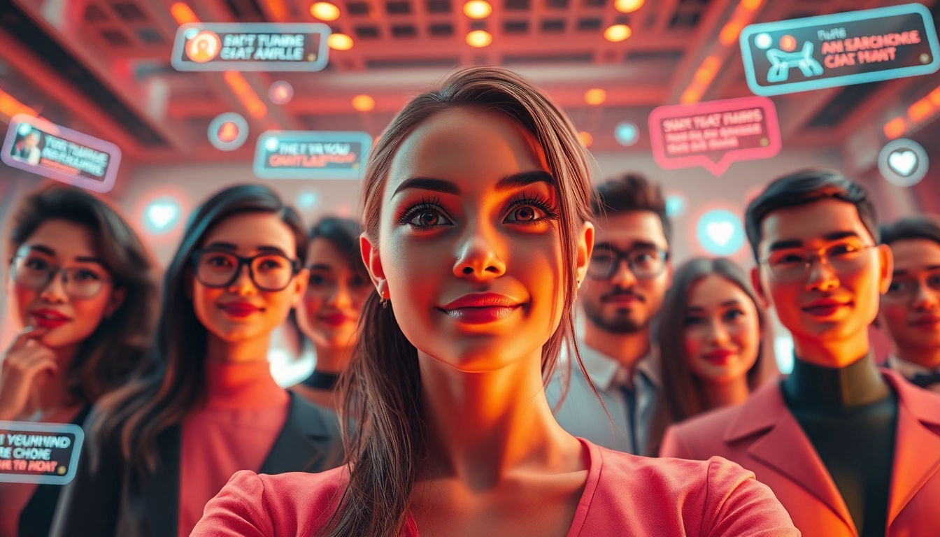 Spicy AI chat interface featuring diverse avatars and interactive elements for engaging user experience.