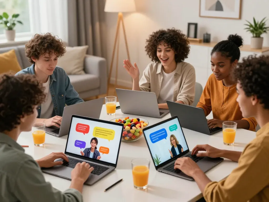 Vibrant spicy chat session among friends engaging in playful digital conversations