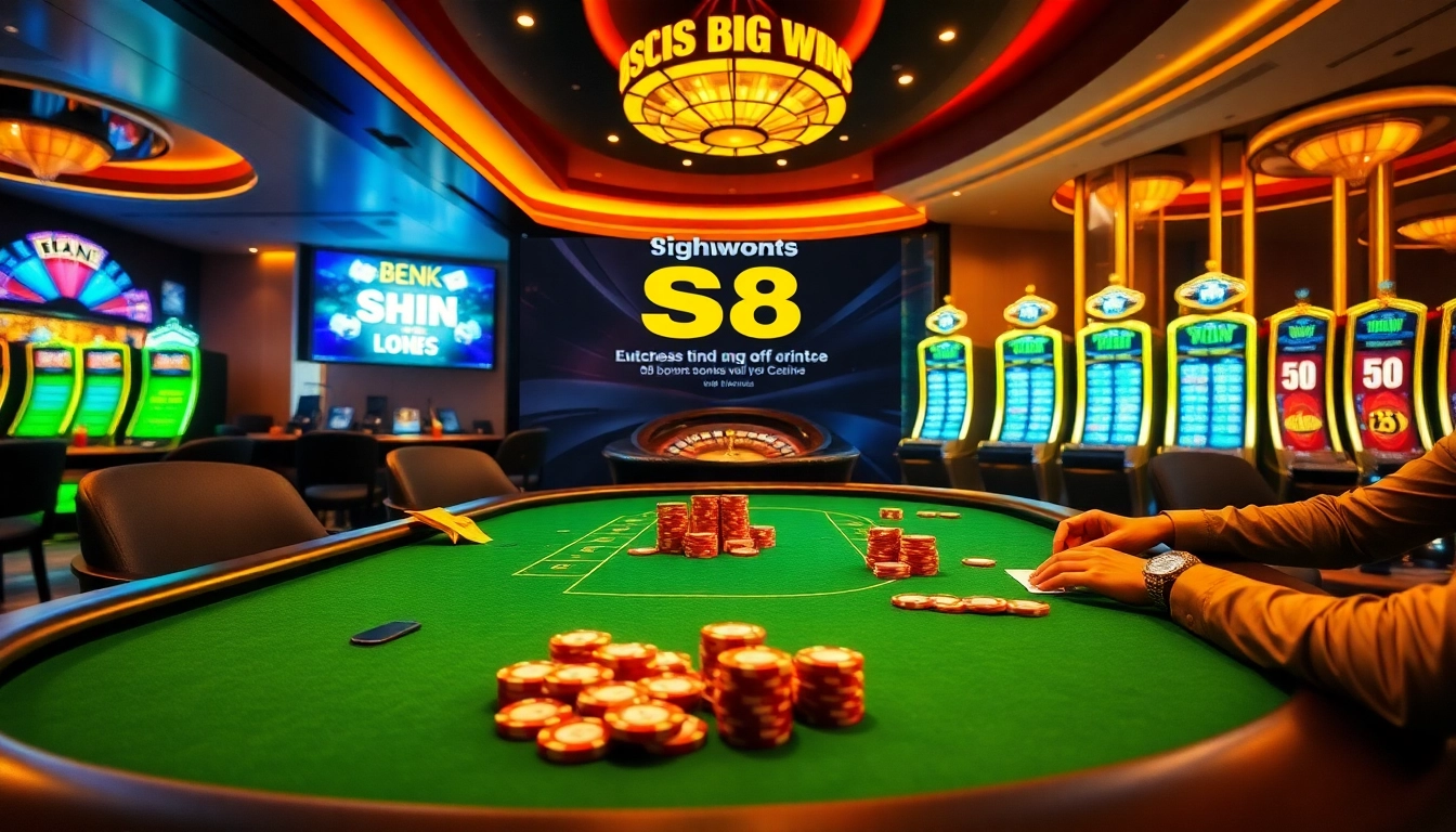 S8 casino scene showcasing poker players engaged in a high-stakes game at a luxurious table.