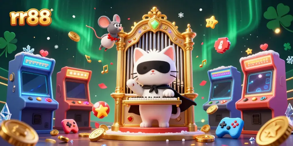 Experience thrilling gaming action with rr88 at a vibrant casino, featuring unique characters and lively visuals.