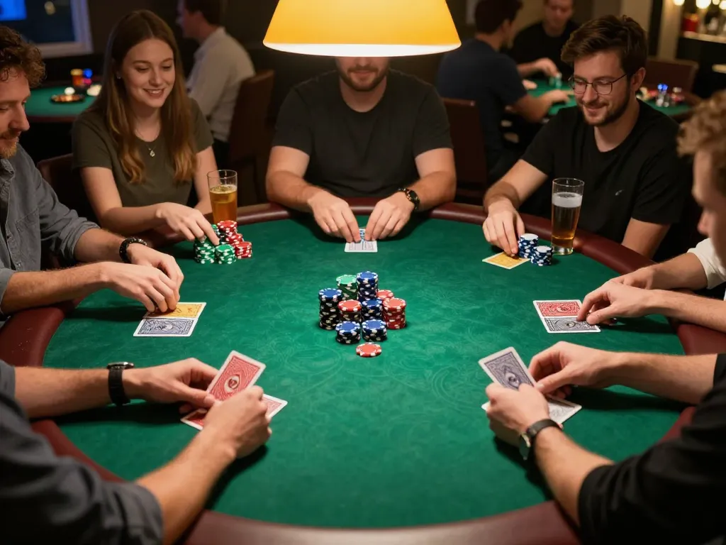 Players enjoying poker at home, showcasing the thrill of rik vip gaming in a cozy atmosphere