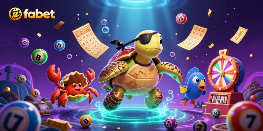 Win big at fabet with colorful lottery and casino-themed underwater treasures!