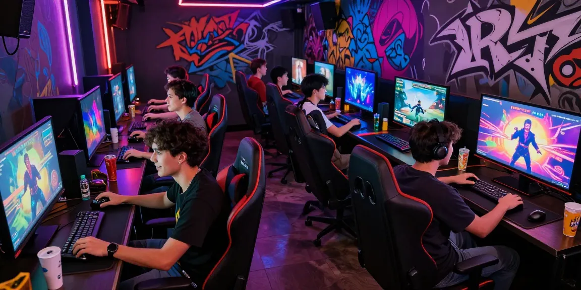 Players enjoying real porn games in a vibrant gaming lounge.