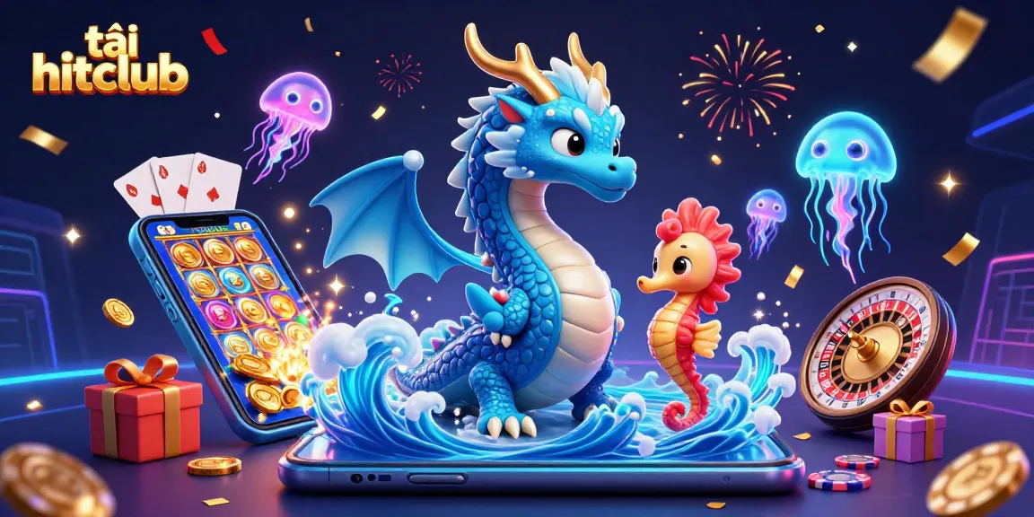 Experience the thrill of gaming with tải hitclub, featuring vibrant casino elements and engaging characters.
