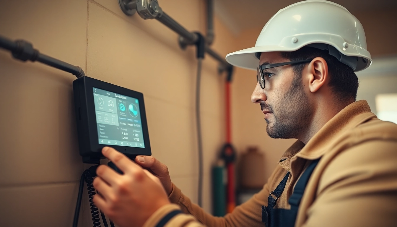 Technician performing Plumbing Leak Detection with advanced equipment for accurate results.
