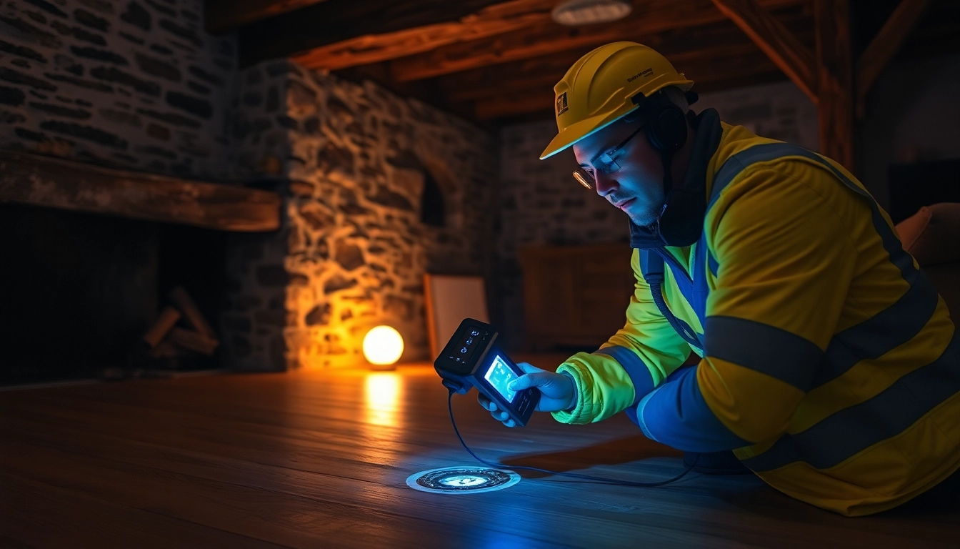 Expert technician conducting leak detection in Cornwall using advanced thermal equipment.