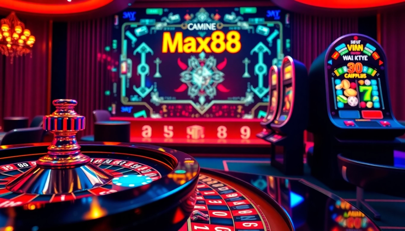 Experience thrilling online gambling with max88 vin apk featuring vibrant casino elements.