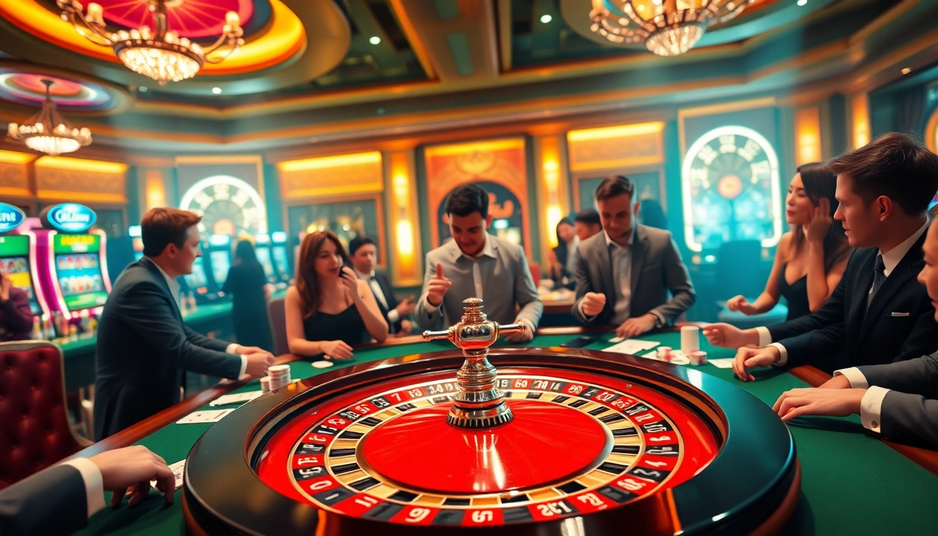 Experience luxury with link 98win at a vibrant casino table featuring roulette and poker chips.