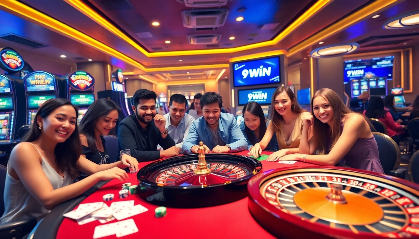 Exciting gameplay at 9WIN Casino with colorful chips and engaging players.