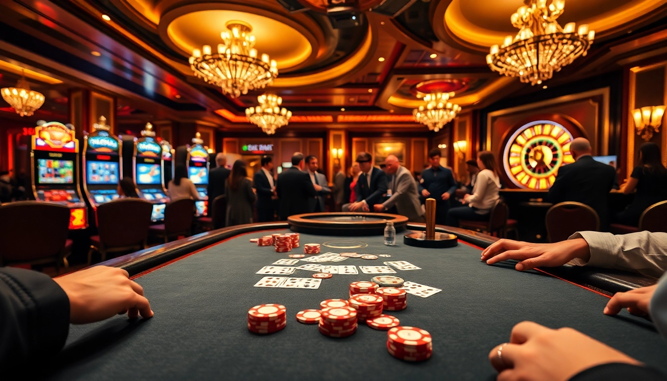 Experience high-stakes poker action at S8 casino with vibrant chips and cards.