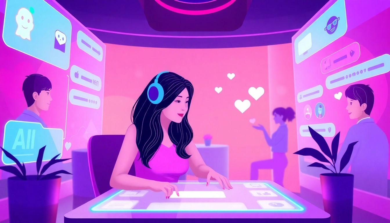 Engaging visual of a modern chat interface representing ai sex chat, featuring playful emoticons and inviting colors.