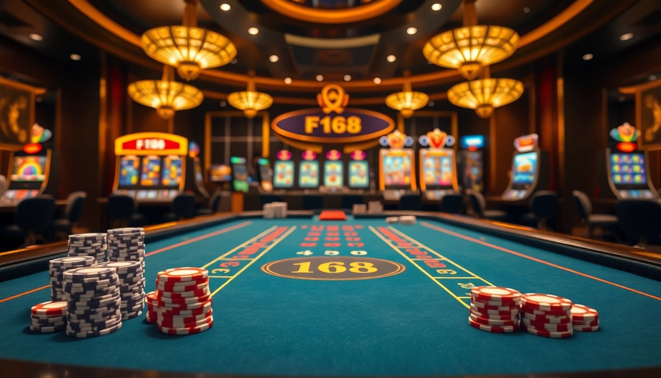 High-stakes Baccarat action at F168 studio casino with vibrant gaming atmosphere.