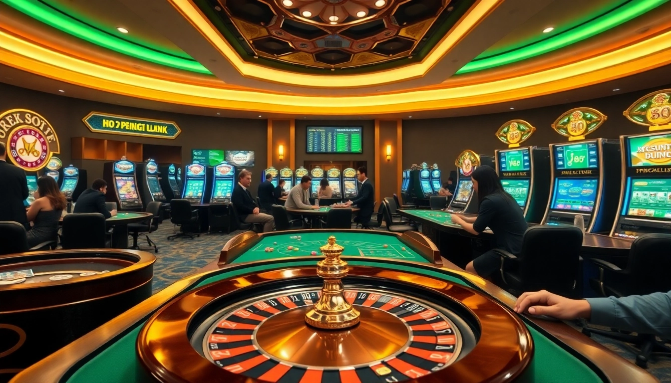 Experience the excitement of uk88 sport with engaging online gambling scenes featuring casino tables and sports betting.