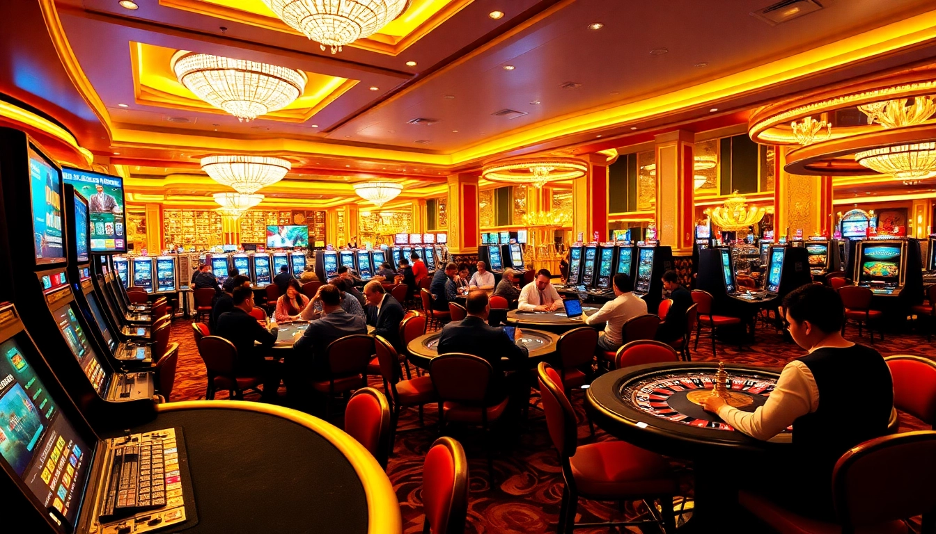 Experience vibrant casino gameplay at https://topxx88.com/ with players at poker tables.