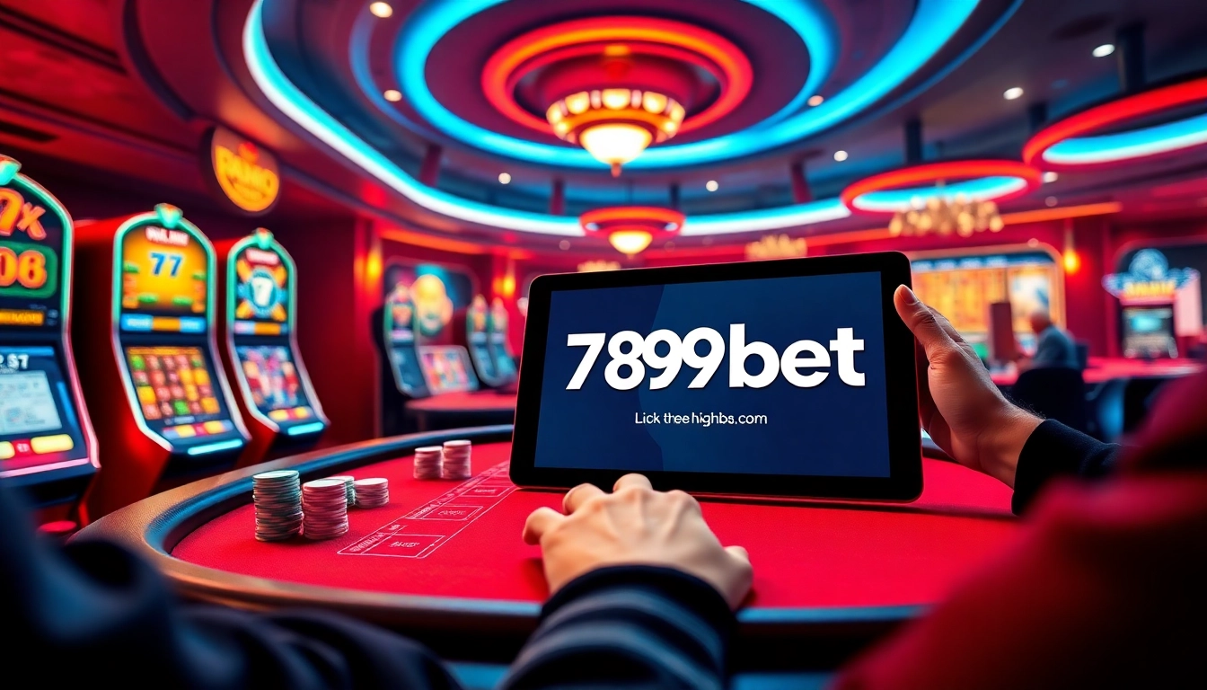 Experience the thrill of online gaming with link 789bet on a vibrant casino interface featuring poker chips and roulette.