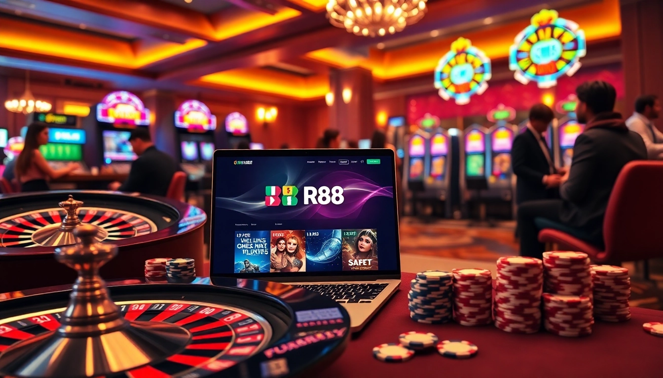 Play thrilling games at https://rr88csn.com/ with vibrant poker chips and a professional roulette wheel.