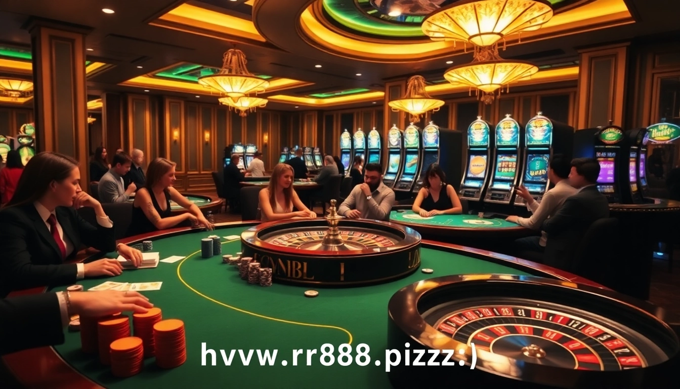 Engage with exciting games at https://rr88.pizza/ showcasing vibrant casino tables and players.