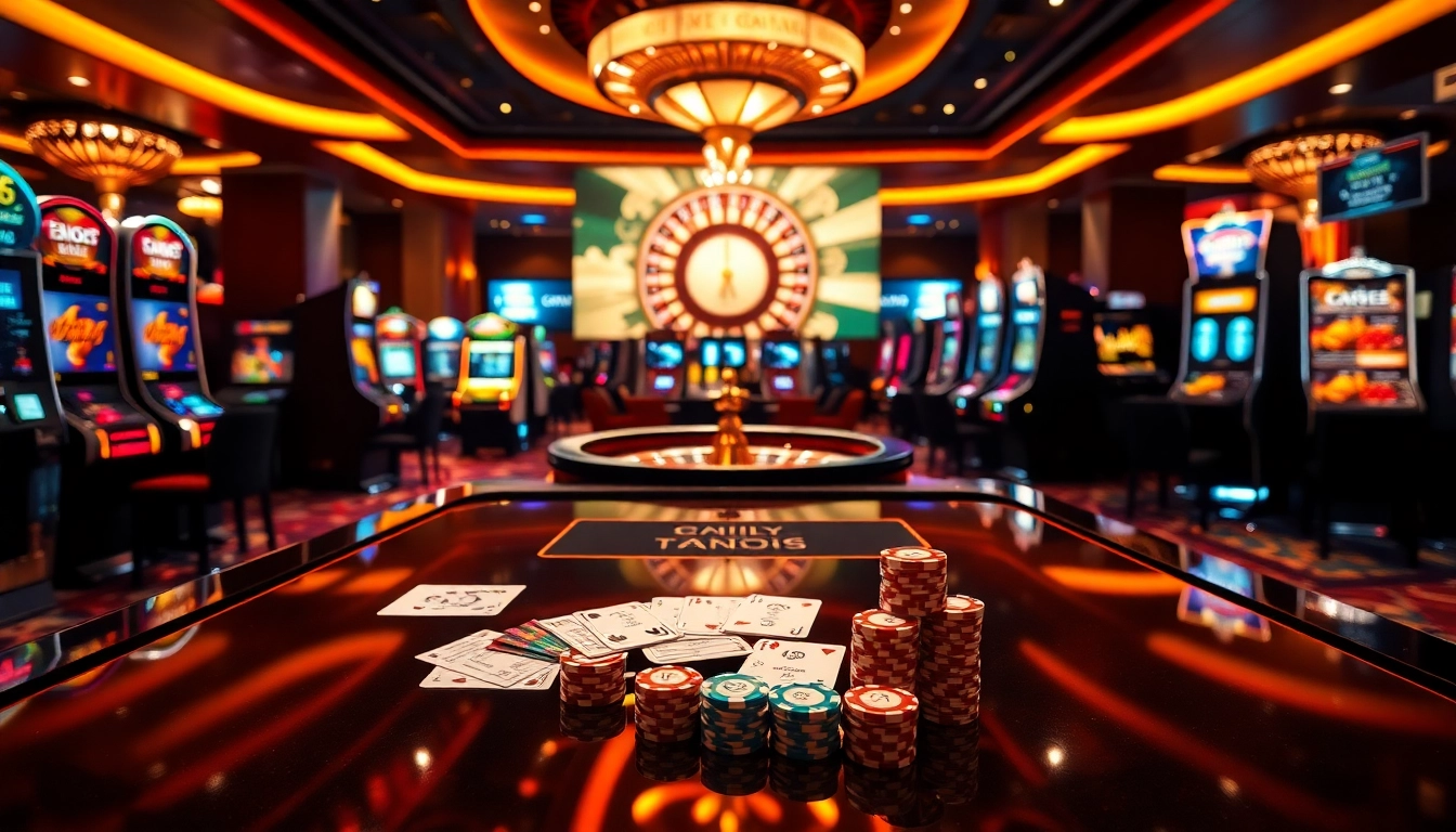 Experience thrilling bets at https://sunwinn.in.net/ with vibrant casino visuals showcasing cards and roulette wheels.