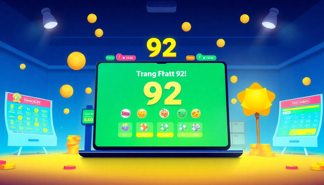 Engaging interface of Trang chủ 92lottery showcasing vibrant online lottery features.