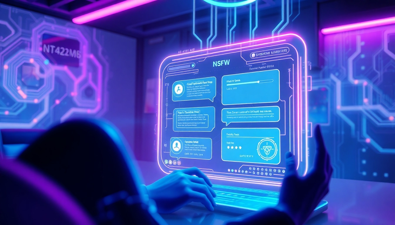 Explore the best nsfw ai chatbots with a futuristic interactive interface.