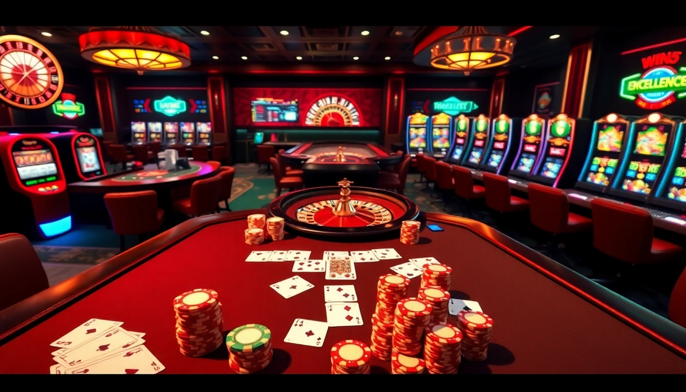 Win55 poker players strategizing around an opulent table with vibrant chips and cards.