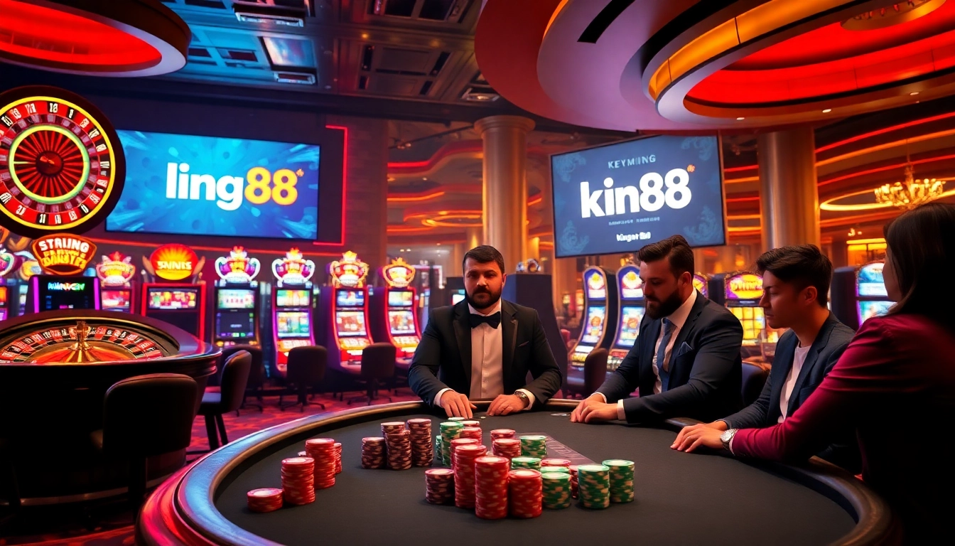 Experience the excitement of king88 casino games with vibrant tables and slot machines.