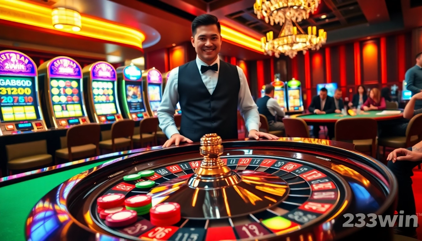 Experience thrilling gameplay at 23win with vibrant casino tables, exciting roulette, and engaging players.