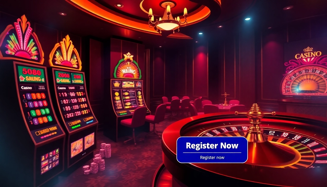 Engage enthusiasts by exploring đăng ký xx88 amid vibrant slot machines and poker chips.