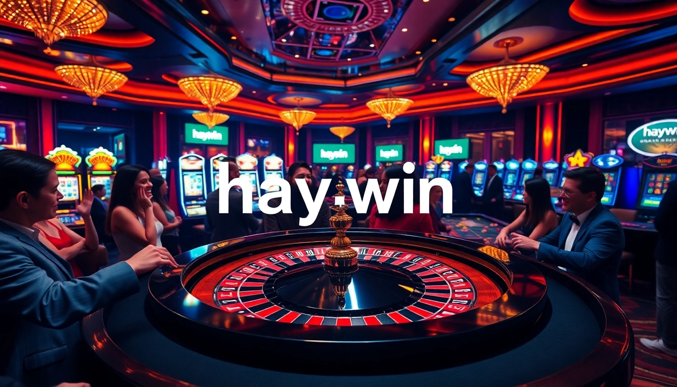 Experience the thrill of gambling at hay.win with players engaging at a luxurious casino roulette table.