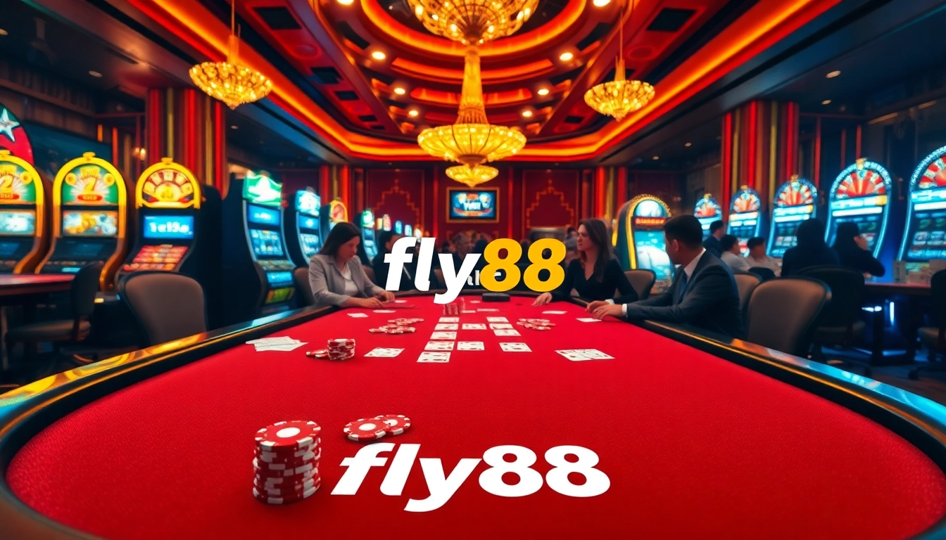 Experience the excitement of fly88 at a vibrant casino with engaging poker and slot games.