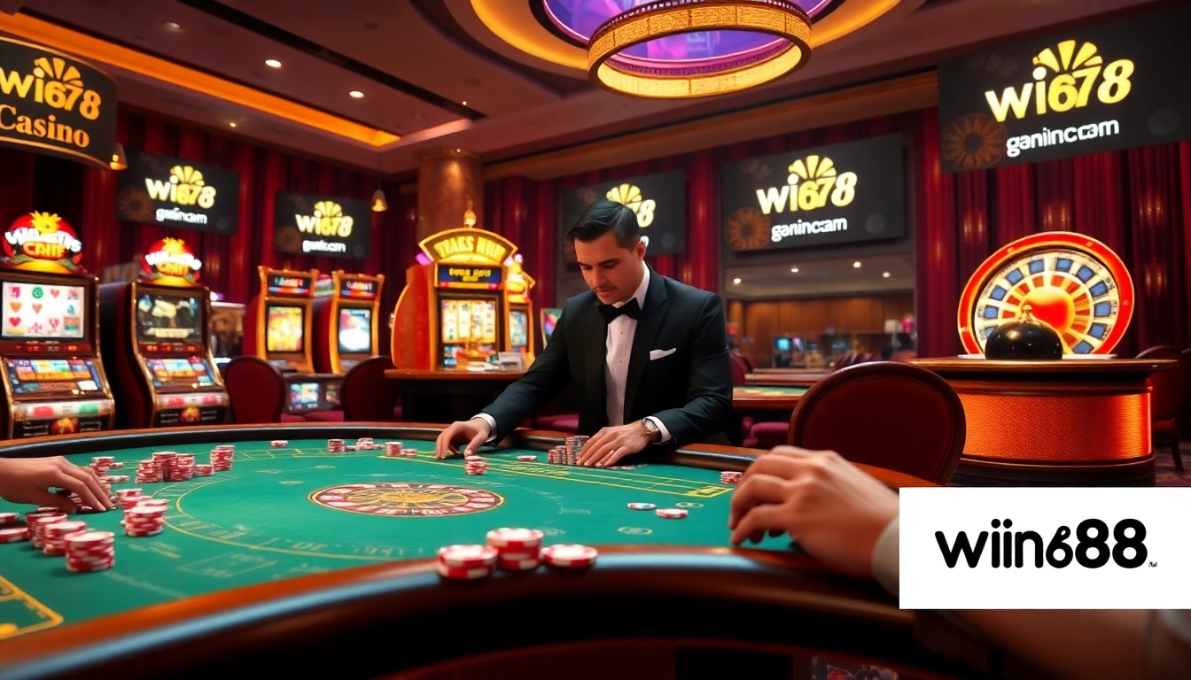 Experience high-stakes poker at win678 com with vibrant chips and luxury décor.